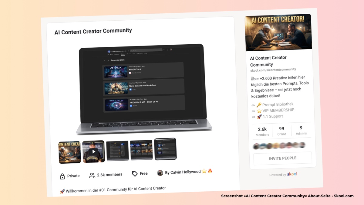 skool ai content creator community screenshot